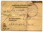 Embarkation card.